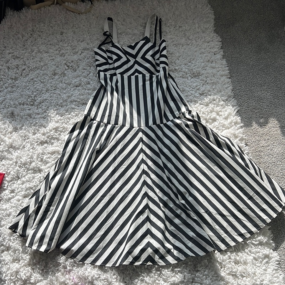 Black and White Midi Dress